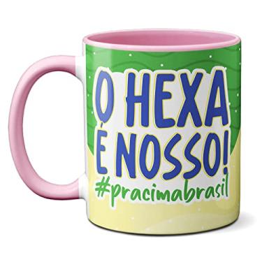 Imagem de Caneca Homer Lisa Simpsons O Hexa É Nosso! Pra Cima Brasil! (Rosa)