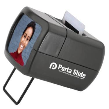 Imagem de Visualizador de slides iluminado por bateria PS-E2 da Porta Slide, visor deslizante portátil, visor deslizante de imagem, visor de slides para fotos e filmes de 2 x 2 e 35 mm, visor de slides de fotos, feito na Europa