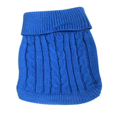 Imagem de Suéter de palha clássico, gola rolê e gola rolê TangpanTangpan M azul CT-SL-M