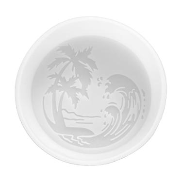 Imagem de Molde de silicone tropical Beach Circle Freshie | Tamanho 10,8 cm de largura x 10,8 cm de comprimento x 2,5 cm de profundidade | Design paraíso para frescor, sabonete, resina, velas