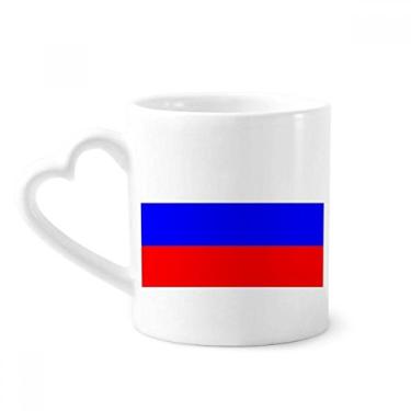 Imagem de Caneca com bandeira nacional da Rússia país da Europa café cerâmica copo de coração de vidro