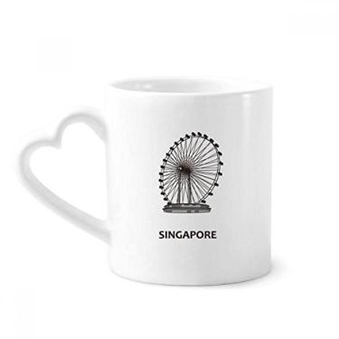 Imagem de Caneca de roda gigante de Singapura, copo de coração de vidro de cerâmica