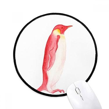 Imagem de IUCN Mouse pad com animais ameaçados de extinção pinguim imperador vermelho tapete redondo para computador