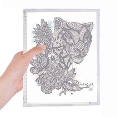 Imagem de Caderno de desenho de leopardo, diário de folhas soltas recarregável, papelaria