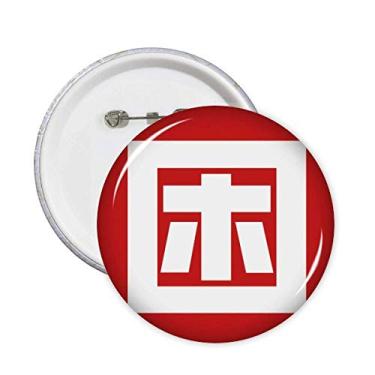 Imagem de Broche de personagem chinês cansado da China Emblema de botão para decoração 5 peças