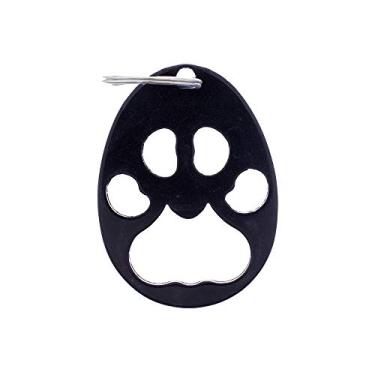 Imagem de Pacote com clipe para chave com estampa de pata Paracord Planet – chaveiro abridor de garrafas, veículo de escritório doméstico (pacote com 5, preto)