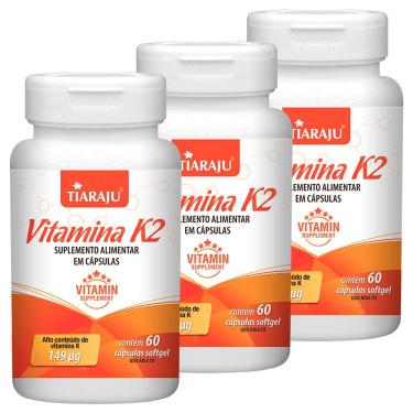 Imagem de Kit 3 Vitamina K2 60 Cápsulas Tiaraju 