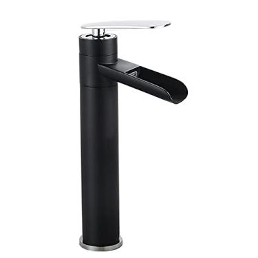 Imagem de LIDON Torneira da pia do banheiro Torneiras do banheiro Torneira do banheiro Torneira do banheiro Torneira da pia do banheiro Torneira preta do banheiro Torneira da vaidade do banheiro Orifício único, Branco B (Cor: Preto B)