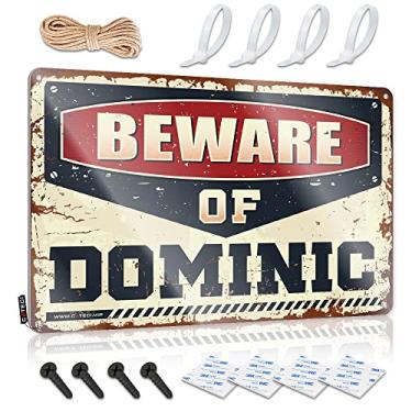 Imagem de Placa de café decoração cuidado com Dominic placa de lata placas de metal para decoração de música de caverna masculina (tamanho: 30X40cm)