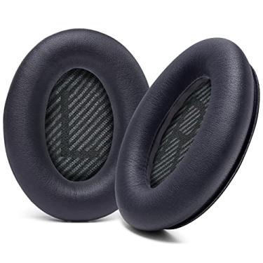 Imagem de Almofadas de reposição WC para fones de ouvido Bose QC35 e QC35II (QuietComfort 35) da Wicked Cushions - Couro mais macio, espuma viscoelástica, espessura e durabilidade adicionais | Preto
