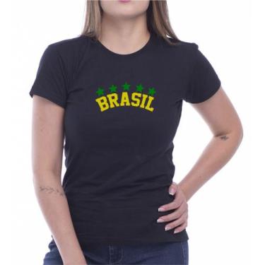 Imagem de Camiseta Baby Look T-Shirt Brasil Copa Do Mundo Futebol Torcida - All