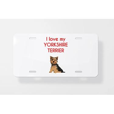 Imagem de Capa para placa de carro I Love My Yorkshire Terrier – Capa para placa de carro – Capa para placa de carro 15 x 30 cm