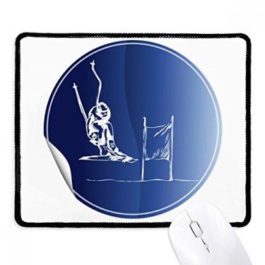 Imagem de Tapete de borracha para jogos de inverno com estampa de esquis e bordas costuradas