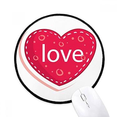 Imagem de Mouse pad Dia dos Namorados Rosa Coração Love Dot Mouse pad Desktop Escritório Tapete Redondo para Computador
