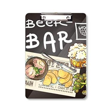 Imagem de Bife Bar França Torrada Cerveja Prancheta Pasta Bloco de Escrita Placa de Apoio A4