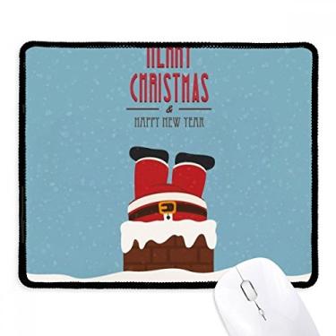 Imagem de Mousepad de Natal, Papai Noel, Ano Novo, borda costurada, tapete de borracha para jogos