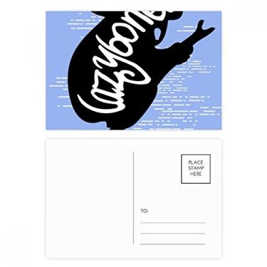 Imagem de Conjunto de cartão postal natural preto com desenho de bicho-preguiça cartão de felicitações de aniversário