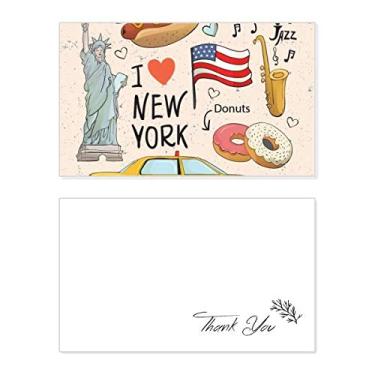 Imagem de I Love New York Hot Dog Donuts America Texi cartão de agradecimento aniversário aniversário saudação casamento agradecimento