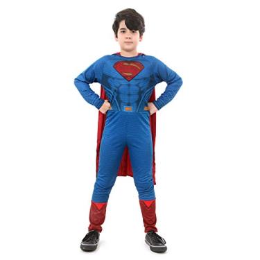 Imagem de Fantasia Super Homem STD Infantil Sulamericana Fantasias Azul/Vermelho G 10/12 Anos