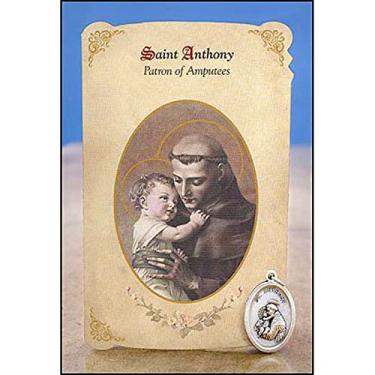 Imagem de Milagros Medalha de cura e cartão sagrado de 2 peças, pacote com 6, Saint Anthony