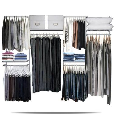 Imagem de Closet arara aramado trilho parede super resistente moderno 2,80 BR