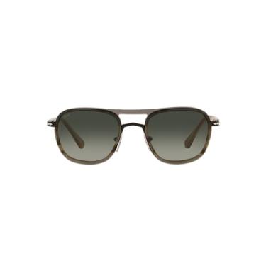 Imagem de Persol PO2484S Óculos de sol quadrados, preto/marrom listrado, 52 mm