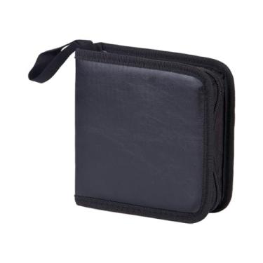 Imagem de menolana Capa para cd e dvd, fácil de armazenar, alta qualidade, compacta, grande capacidade, portátil, capa de couro pu, estojo para armazenamento de cd