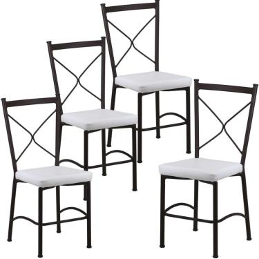 Imagem de Kit 4 Cadeiras Buffet em Alumínio para Cozinha, Restaurante - Trama