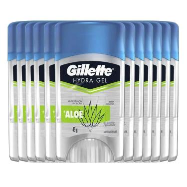 Imagem de Kit Desodorante Gel Antitranspirante Gillette Hydra Gel Aloe 45g - 12 Unidades