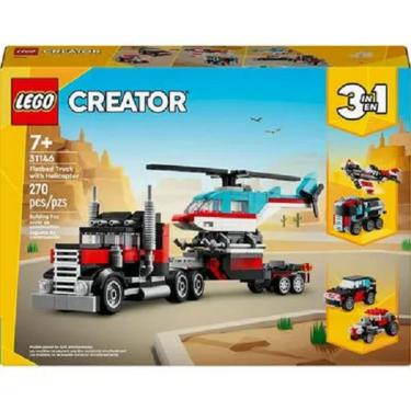 Imagem de Lego 31146 Creator 3 em 1 - Caminhão de Plataforma com Helicóptero – 270 peças