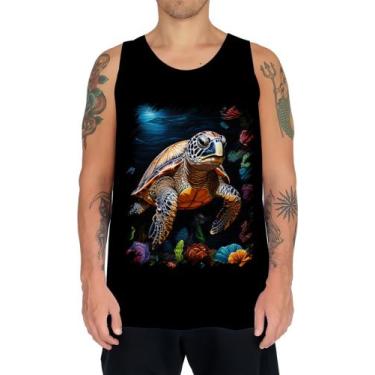 Imagem de Camiseta Regata De Tartaruga Marinha Desenhada 5 - Kasubeck Store