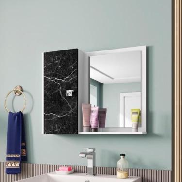 Imagem de Espelheira Para Banheiro Bechara Gênova 1 Porta Branco Ripado