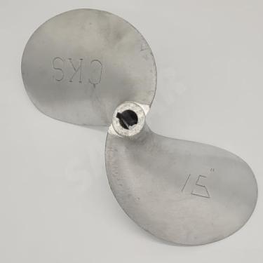 Imagem de SANAR Hélice de alumínio para barco de cauda longa com motor de lama de cauda longa - eixo cônico com chave (38 cm)