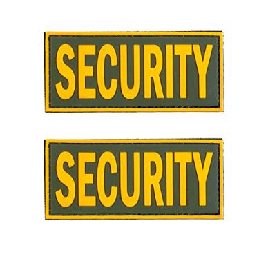 Imagem de SdTacDuGe Patch de gancho policial de PVC com prendedor de segurança para colete tático militar placa de combate equipamentos de aplicação da lei com segurança (pacote com 2) (11,4 cm x 5 cm, verde e