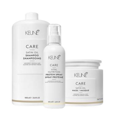 Imagem de Kit Keune Care Satin Oil Shampoo Litro Máscara G E Vital Nutrition Pro