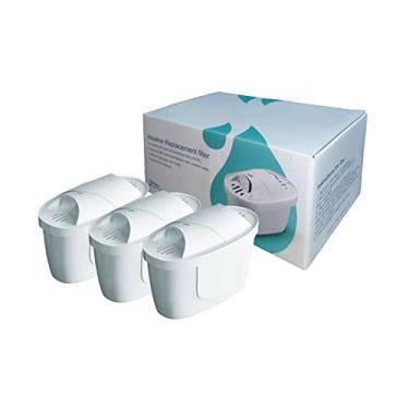 Imagem de DAMASAY Cartucho de substituição de jarra de água alcalina – Elemento de filtro universal melhora o pH, água potável saudável, sistema de filtragem e hidratação de 6 estágios para purificar (pacote com três)