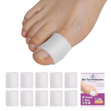 Imagem de Pnrskter Almofadas de gel para dedos dos pés - (10 peças) Protetores de dedo para bolhas, calos, calos, dedos de martelo, fricção e unhas encravadas (materiais de silicone infundido com extrato de loe