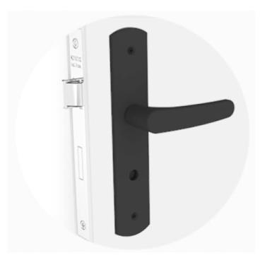 Imagem de Fechadura para Banheiro Soprano Ipanema com Espelho, Metalix Preta - Ipanema-4053-py-e27