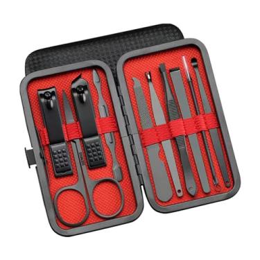 Imagem de SZITW Conjunto de mani com estojo Conjunto de pedi profissional Cortador de unhas Kit de preparação de salão de aço inoxidável para homens, mulheres, pais, idosos, pacientes, viagens, cuidados com