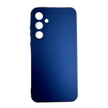 Imagem de Capa Compativel com Samsung Galaxy M55 Silicone Macia Veludo Forro Interno Azul Marinho