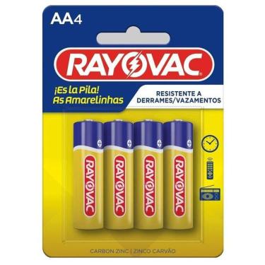 Imagem de Pilha Zinco Aa4 Rayovac Amarelinhas Cartela Com 04 Unidades - UN / 4 [F108]