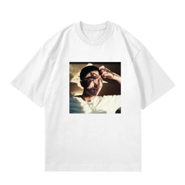 Imagem de Camiseta K-pop Rm, pôster foto meia manga solta camisetas unissex com suporte impresso camisetas Merch Cotton Tee Shirt, 1 Branco, P