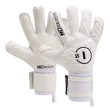 Imagem de N1 Goalkeeper gloves Cronos SSG Pro Luvas de Goleiro Adulto para Futebol Profissional de Látex Alemão. Corte Híbrido e Renda Padrão. Antiderrapantes e Respiráveis. Fecho Elástico. Branco. 10