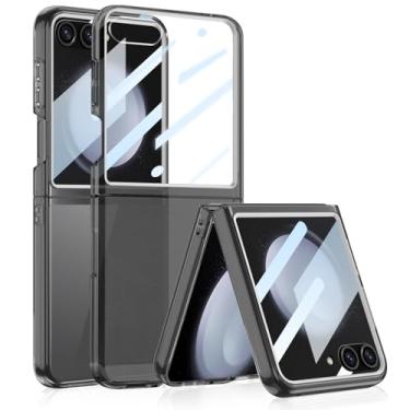 Imagem de LIULANZ Capa transparente para Samsung Galaxy Z Flip 6 com protetor de tela, fina, leve, antiamarelamento, policarbonato rígido, à prova de choque, transparente (ZFlip6-Preto)