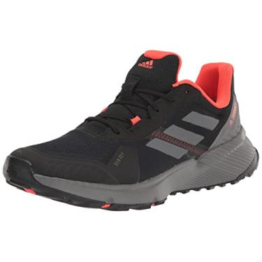 Imagem de Adidas Tênis de corrida masculino Terrex Soulstride Rain.rdy Trail Running, Preto/cinza/vermelho solar, 39