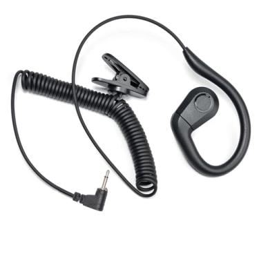 Imagem de UAYESOK Fone de ouvido de 2,5 mm para receptor/ouvir apenas para microfone de rádio amador, alto-falante, fone de ouvido com gancho de orelha, estilo esportivo, polícia, clube, segurança, polícia,