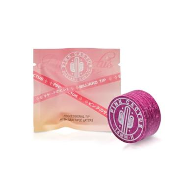 Imagem de KONLLEN Cacto rosa do Japão Ponta rosa para taco de piscina, ponta de 11 mm/14 mm feita de pele de porco multicamadas com P/M/A para acessórios de bilhar e sinuca