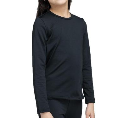 Imagem de Camiseta Térmica Infantil Segunda Pele Thermo Fine Preta-Unissex