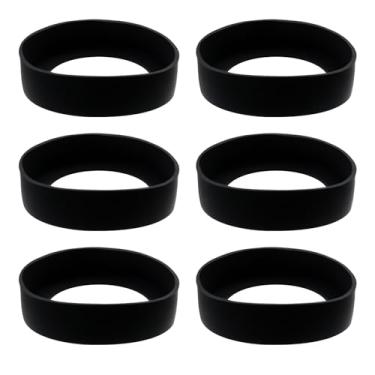 Imagem de Oedema Bota protetora para garrafa de água de 70 mm de silicone, capa de silicone resistente ao calor para garrafa de vidro, copo, porta-copos de caneca, conjunto com 6, preto, espessura de 2 mm