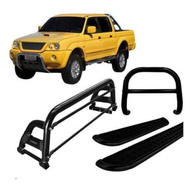 Imagem de Kit Quebra Mato estribo santo Antônio L200 04 Preto - HOZZ